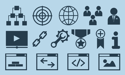 Business icons, management and human resources set