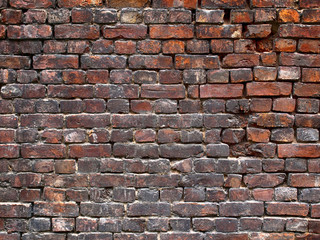 Old dark brick wall, texture background
