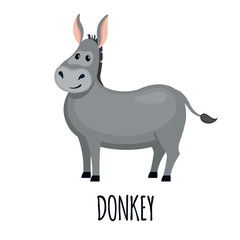 Obraz na płótnie Canvas Cute donkey in flat style.