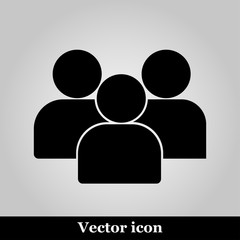 Illustration of Flat Group of People Icon Vector Symbol Background