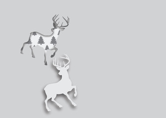 christmas elk on grey background