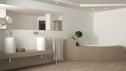 White bathroom, spa, interior design