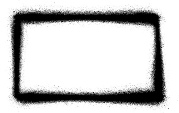 Fototapeta rectangular graffiti thin sprayed icon in black over white