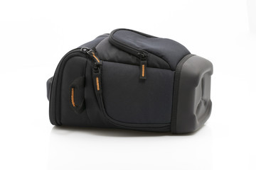 Camera bag on a white