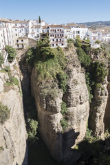 View from the new Bridge over Guadalevin River in Ronda, Malaga,