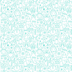 Line New Year Tile White Pattern