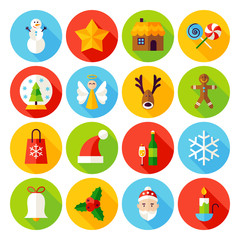 Winter Christmas Flat Icons