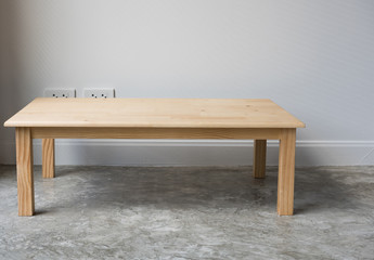 Wood table in modern room,work space