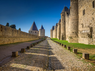 Fototapeta na wymiar Old city of Carcassonne in southern France
