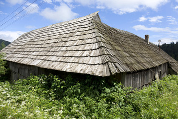 Fototapeta na wymiar Typical wooden historically Buildings, Slovakia