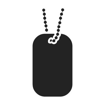 Military tag icon in black style isolated on white background. Weapon symbol stock vector illustration.