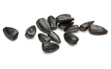 Sunflower seeds  isolated on white background close up