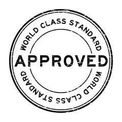 Grunge black approved world class standard round rubber stamp