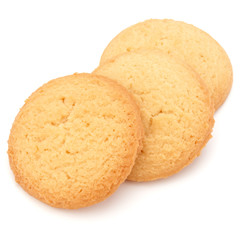 short pastry cookies isolated on white background