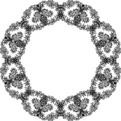 Ornate black frame on white background.