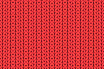 Knit woven yarn fabric seamless pattern. red wool seamless background. vector grpahic illustration tecture. Winter clothes.