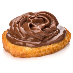 sandwich with chocolate cream isolated on white background cutou