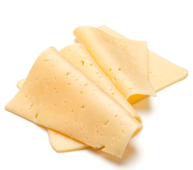 cheese slices isolated on white background cutout