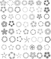 Set of frames and floral wreaths