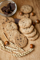 Biscuit with hazelnut and chocolate