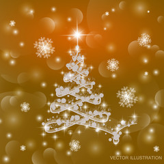 Christmas tree vector illustration.