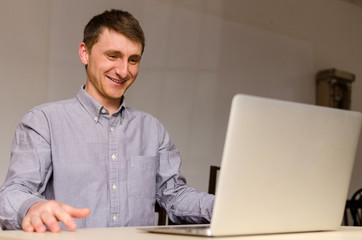 Young man with laptop