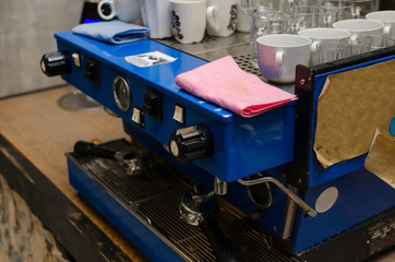 Obraz na płótnie Canvas Close-up photo of coffee machine
