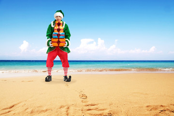 elf and beach 