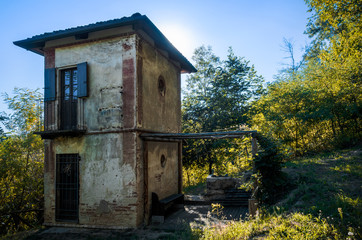 Abandoned "ciabot", typical toolshed of Langhe and Roero vineyards, Italy