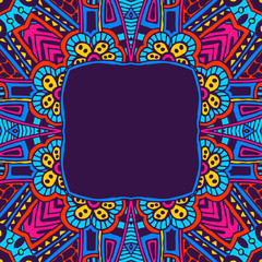 seamless vector colorful ethnic frame