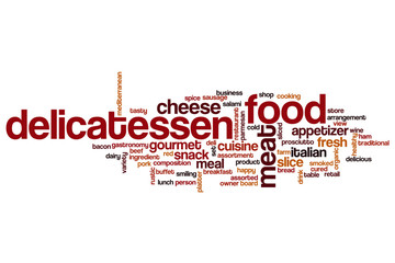 Delicatessen food word cloud