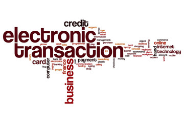 Fototapeta na wymiar Electronic transaction word cloud