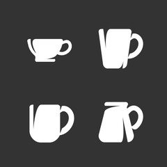 Mug logo on black background. Vector icon