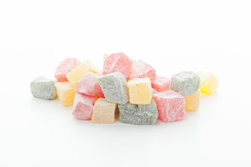 Tasty Turkish delight isolated on white