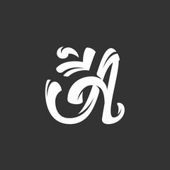 Letter A logo on black background. Vector icon