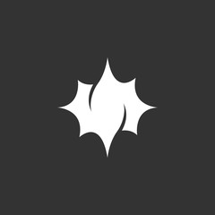 Sun logo on black background. Star vector icon