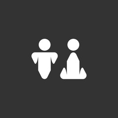 WC logo on black background. Gender vector icon