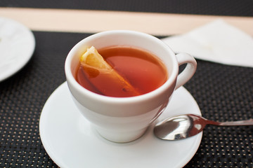 lemon tea in a cafe