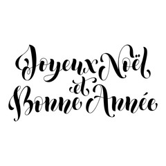 Fototapeta premium Joyeux Noel, Bonne Annee french greeting card, poster