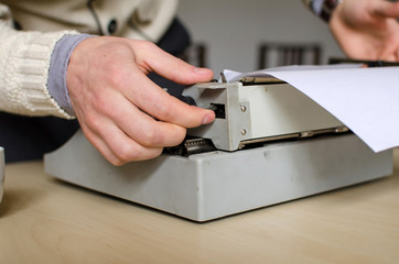 Close-up photo of typewriter