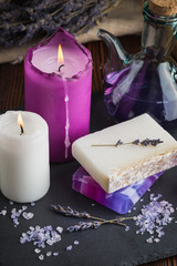 Obraz na płótnie Canvas Lavender soap and sea salt