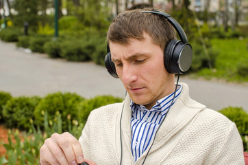 Man in headphones