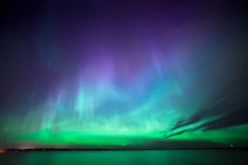 Printed kitchen splashbacks Northern Lights Northern lights over lake in finland