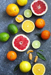Fresh assorted citrus fruits