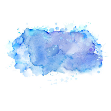 Light blue Abstract artistic element forming by watercolor blots