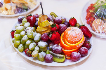 fruit sprinkled with sugar