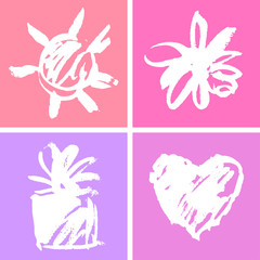 four frames with water-colour