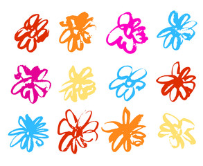 water-coloured flowers