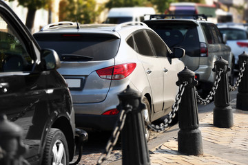 Naklejka premium Cars on parking