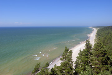 Sandy coastline of Baltic Sea in Latvia